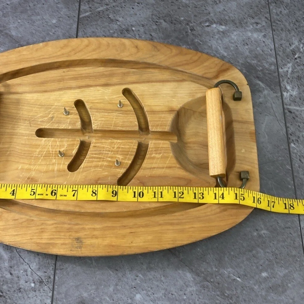 Vintage Gladmark Cutting Board Wooden‎ Handles MCM Meat Carving Charcuterie USA